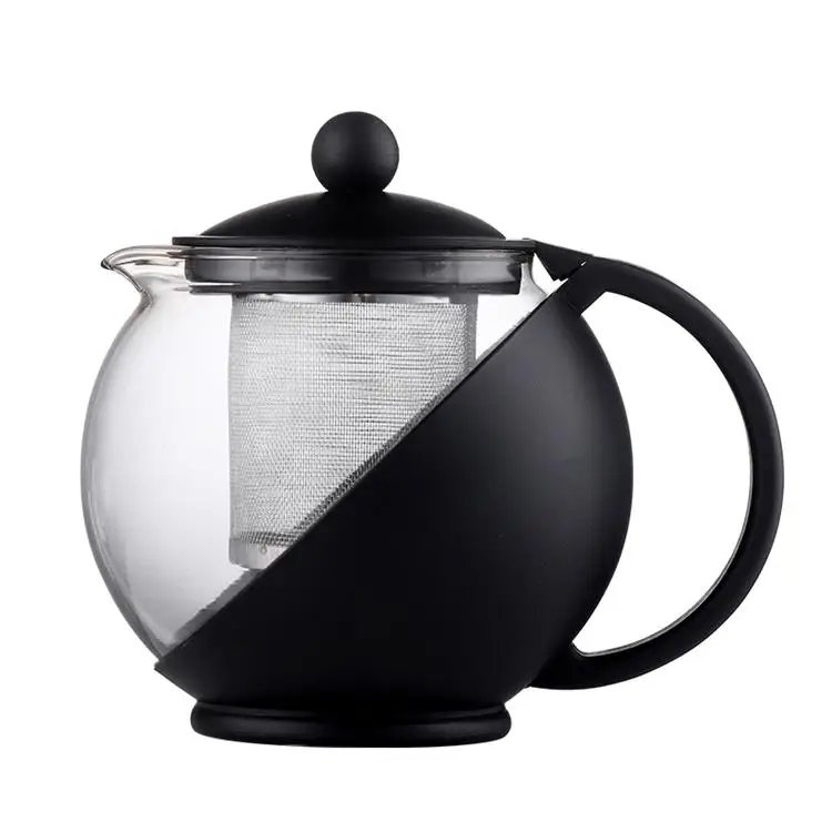 Heat Resistant Glass Teapot With Stainless Steel Infuser Heated Container Tea Pot Good Clear Taste Kettle Square Filter Bask