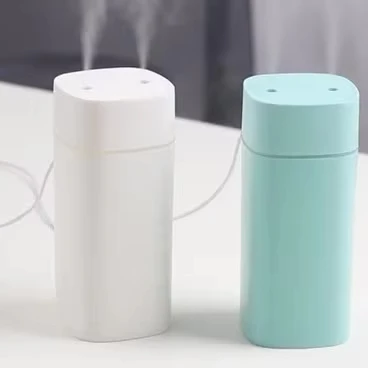 Portable 600mL Double Nozzles Diffuser Air Humidifier Sound Off with Ambient Lights