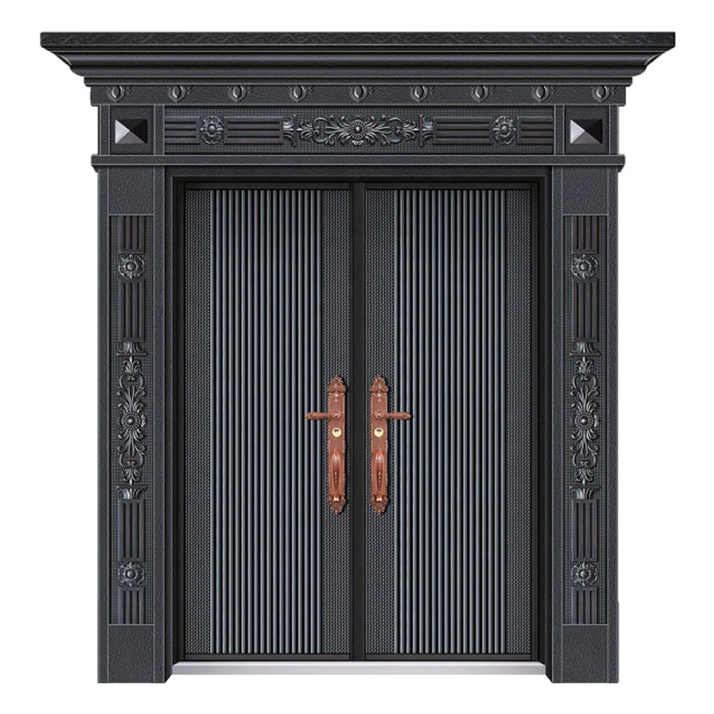 House Main Gate Design First Floor Entrance Doors Steel Security Opening Door for Villa