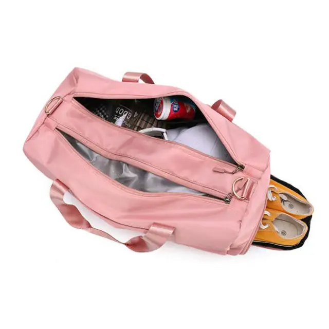 Customized Logo Large Capacity Luggage Sports Travel Bag Women Waterproof Tote Gym Pink Duffle Bag for Women