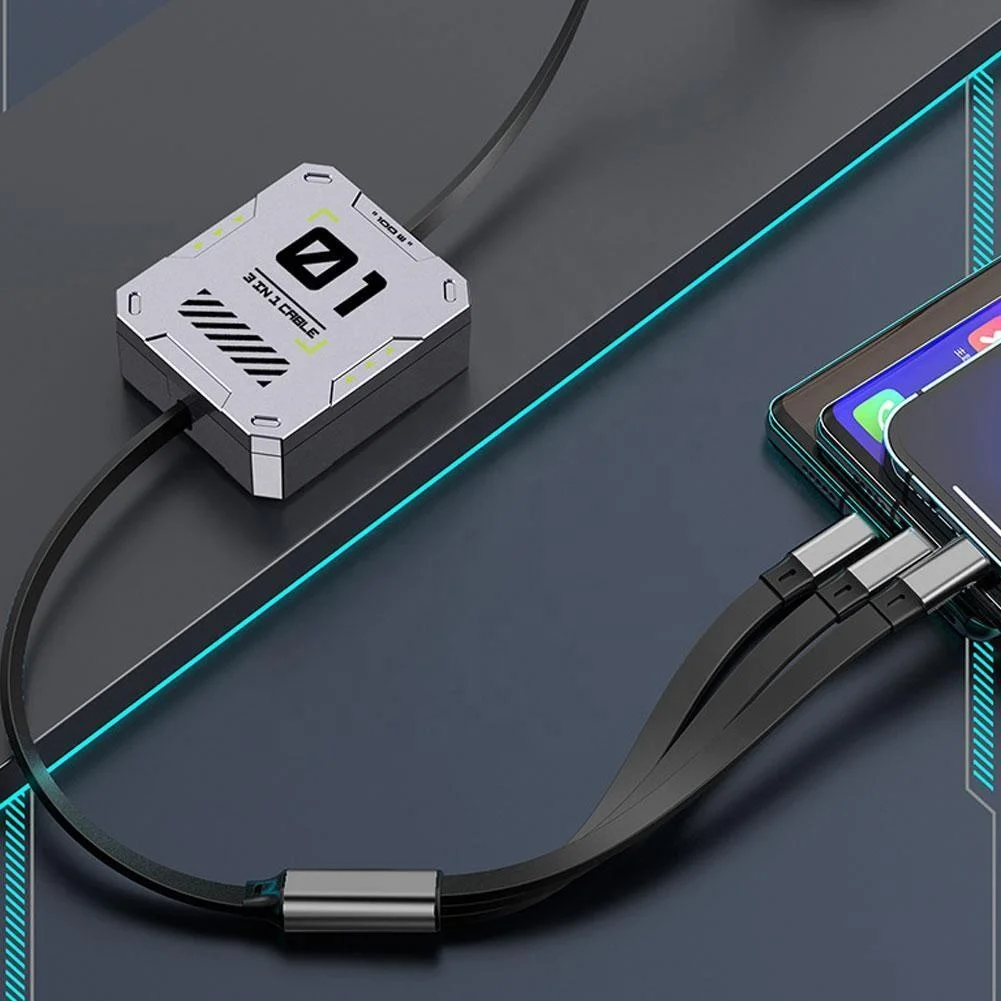 3 in 1 Multi USB Phone fast Charging and data Cable for iPhone and android