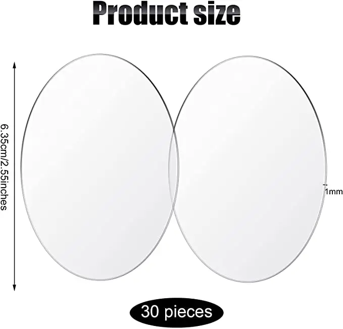 30 Pieces Clear Acrylic Circles Blanks Clear Acrylic Disc Transparent Acrylic Round Circle Plastic Disc