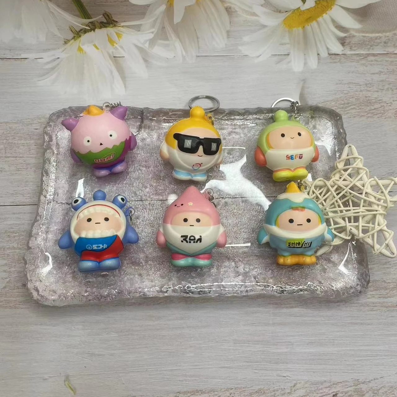 Wholesale cute Meta Dream star Kawaii squeeze toy PU Slow rebound keychain penders Fidget ball kids birthday Christmas