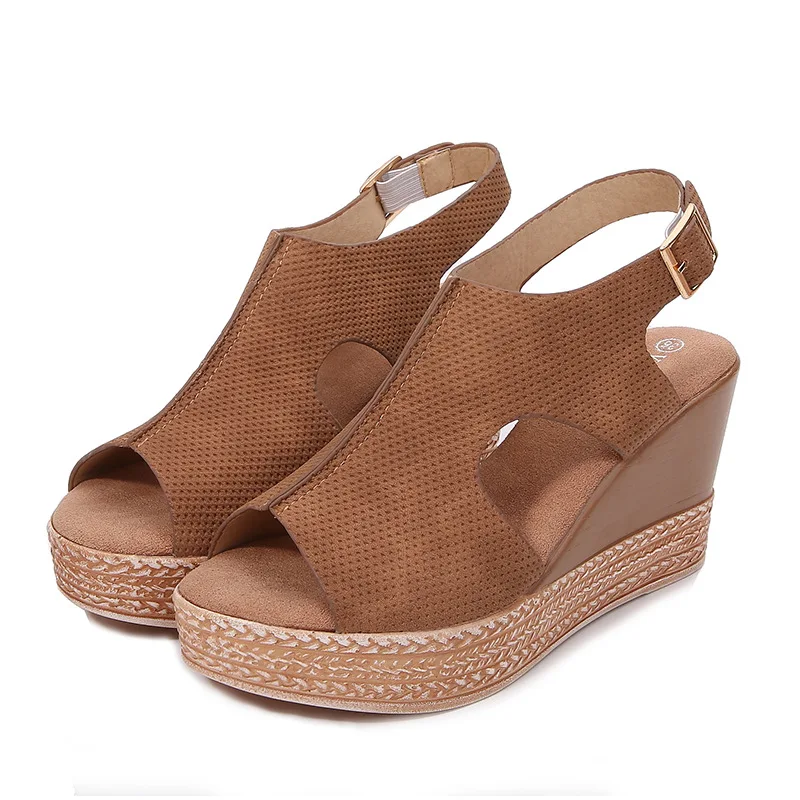 W0019 Hotsale high heeled USA European Africa summer shoe lady girl sandal wedges beach platform fashion sandal for woman