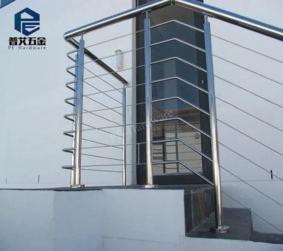 Modern Patio Deck Railings/Handrails Position and Floor Mounted handrail