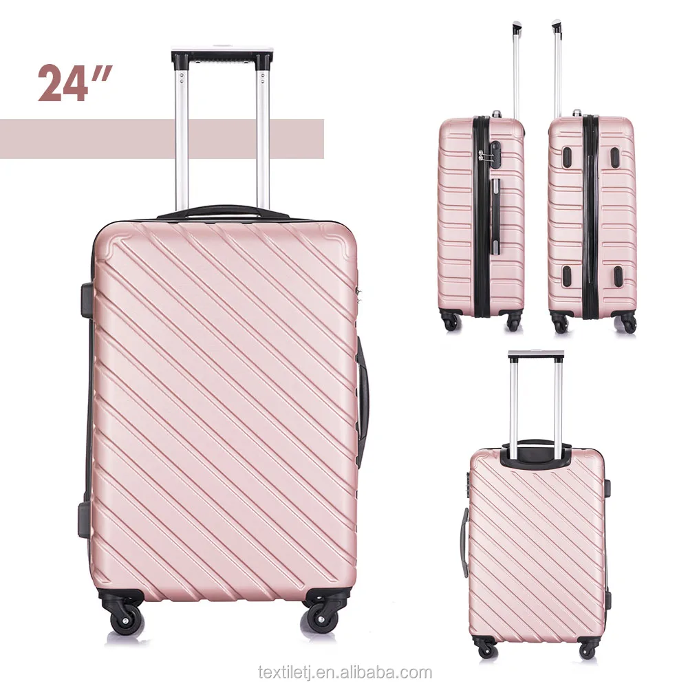 4 Pieces Luggage 18-28 Inch Hardshell Luggage Sets With Spinner Wheels Carry on Suitcase Rose Gold