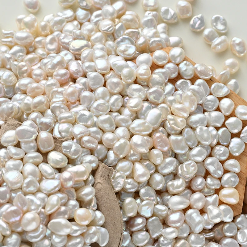 wholesale high quality natural thick keshi pearl,good luster,clean surface,white and grey color available