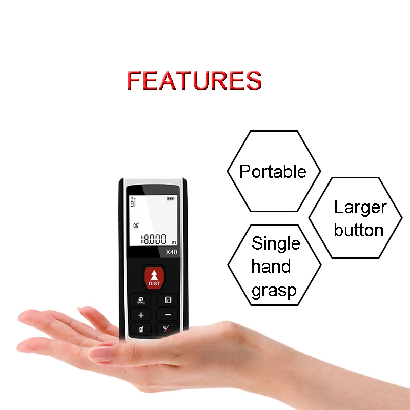 Pocket accuracy laser tape measure digital 100m lazer finder distance meter device small