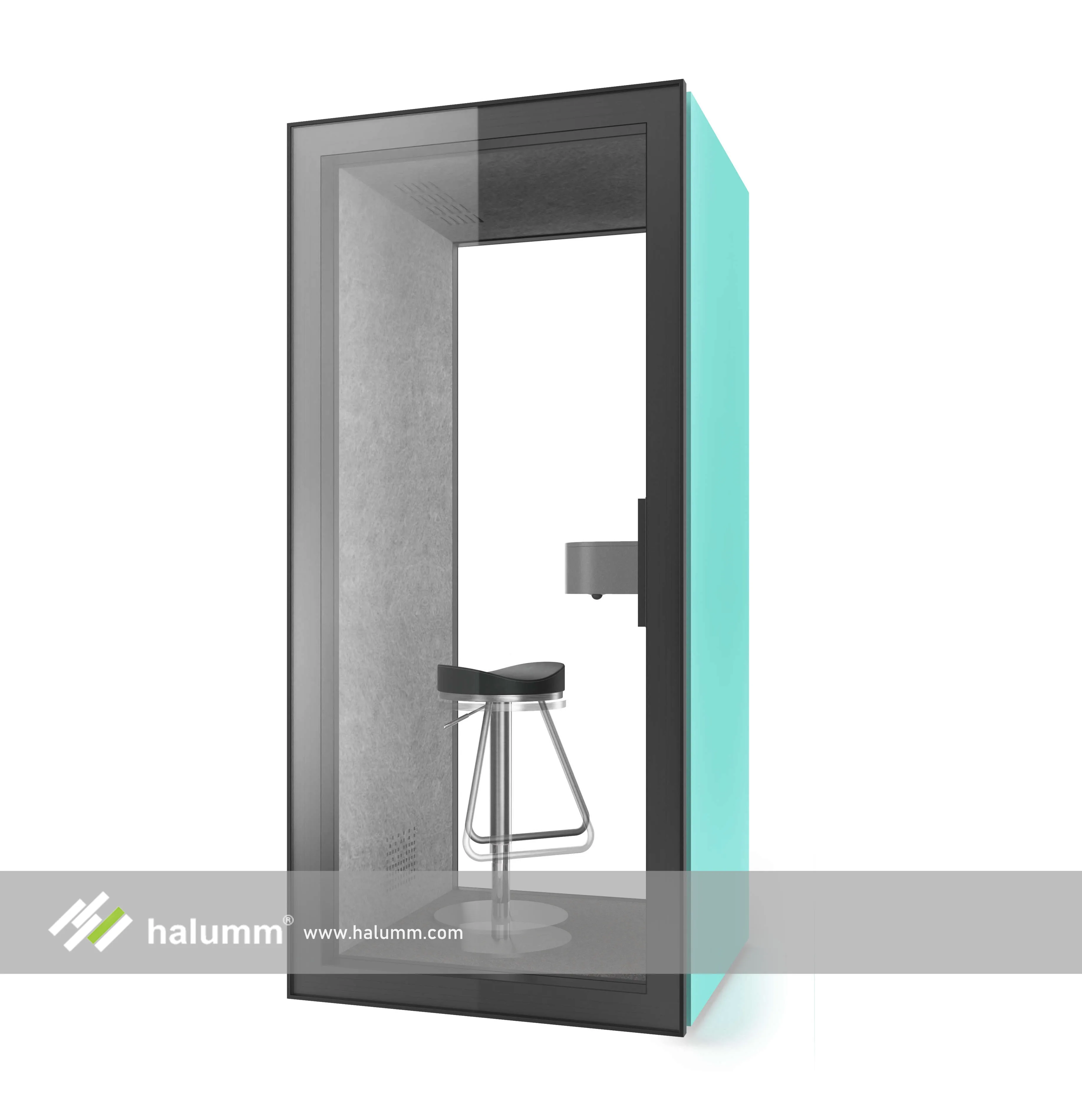 hicube Glass door Double Glazed prefab phone booth  with sensor lighting office privacy pod