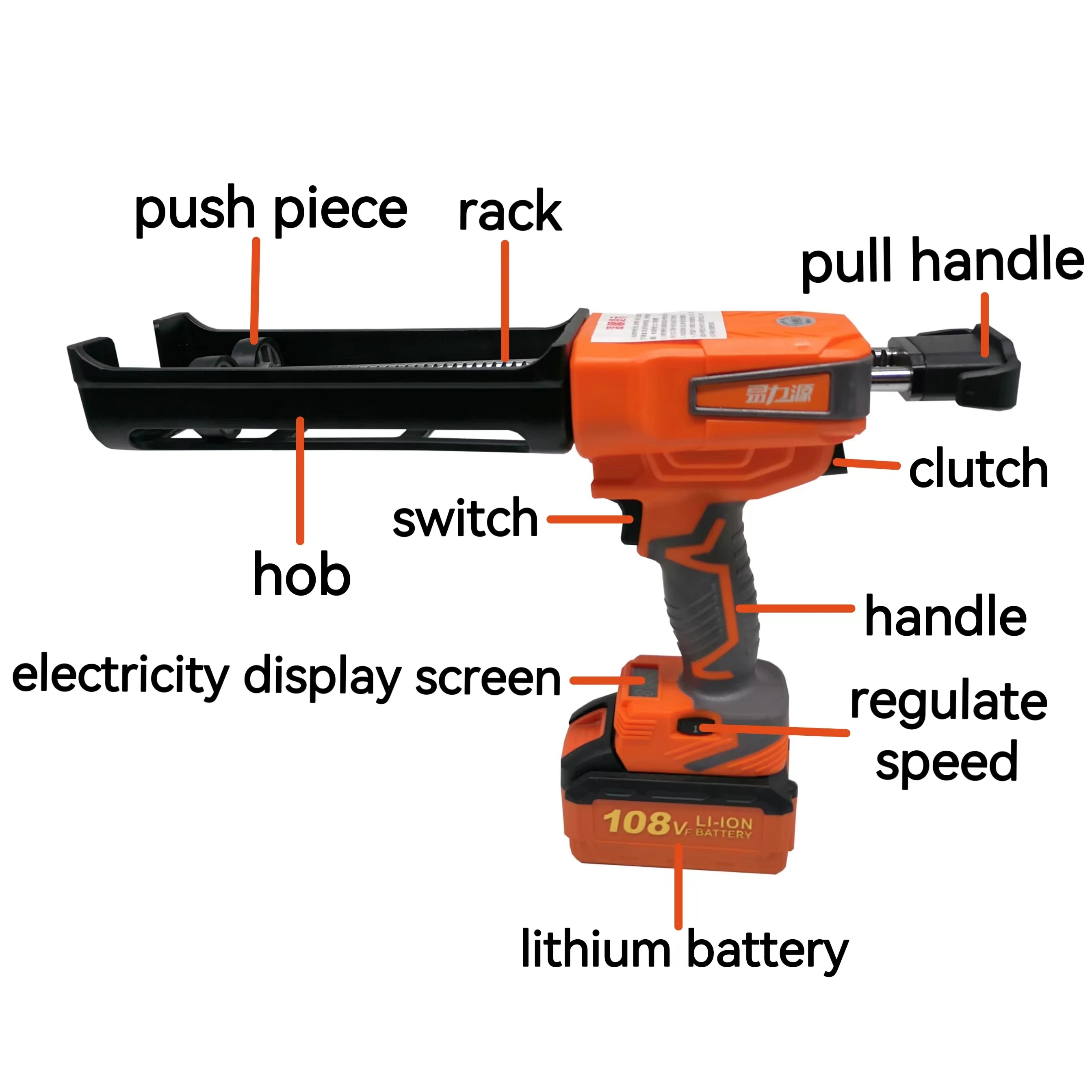 BINLI 21V Wholesale Automatic Double Barreled Lithium Battery Cordless Electric Caulking Gun