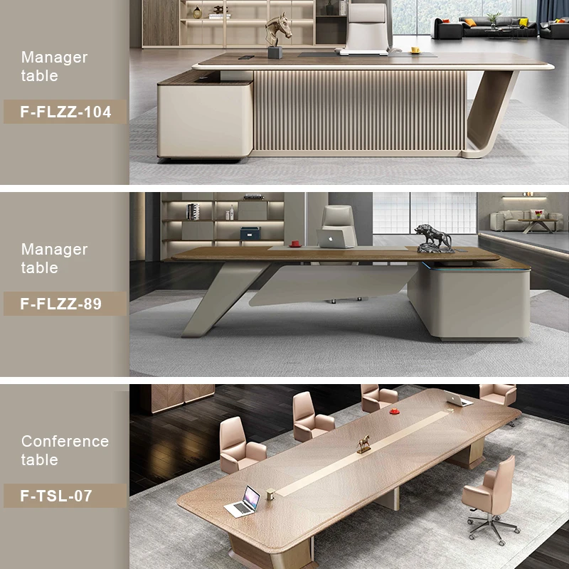 Роскошный дизайн современная офисная мебель для руководителей высокотехнологичный офисный стол L-образной формы