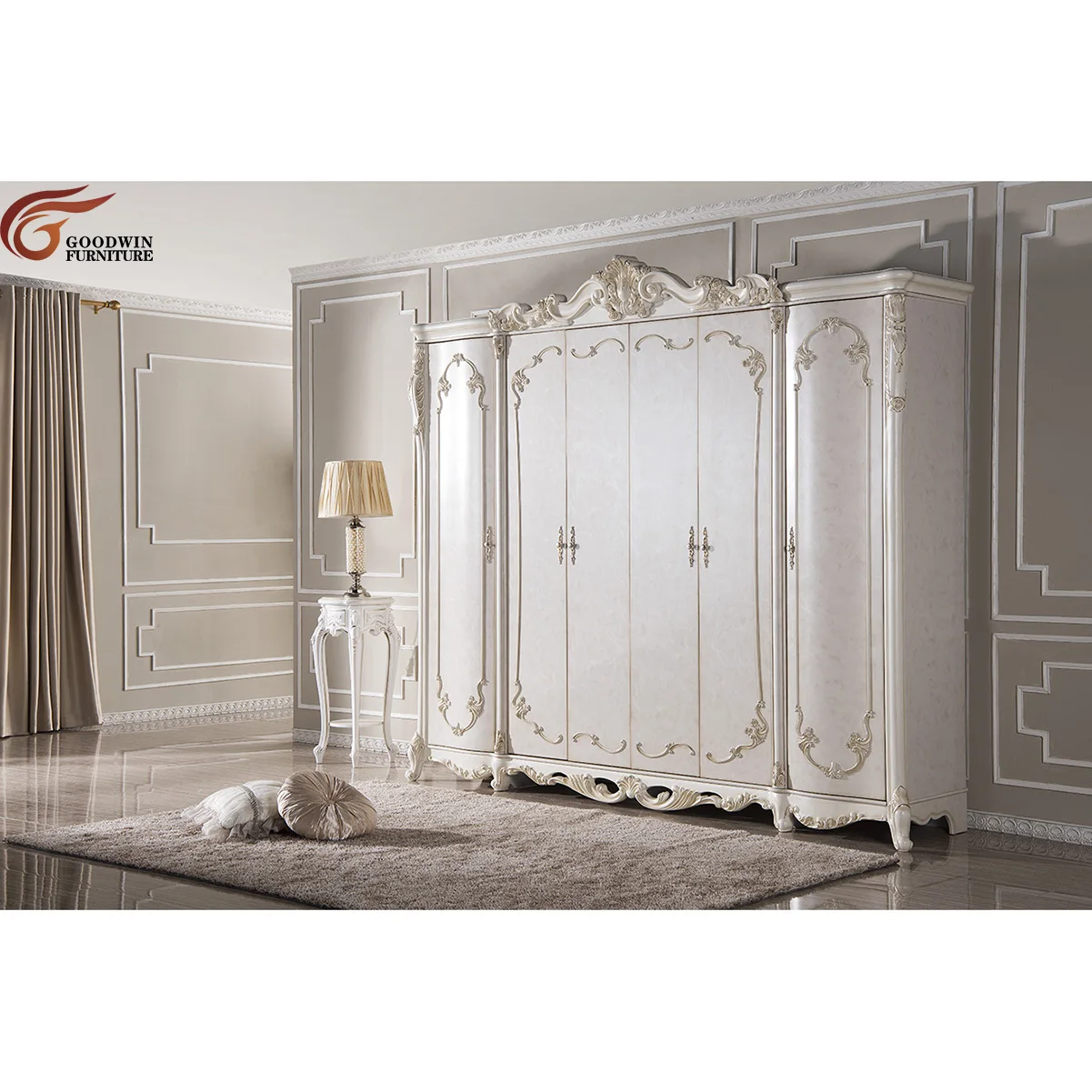 Goodwin Hot Sales America Classic Style House Bedroom Furniture Bedroom Decor 6 door wardrobe GD30.2