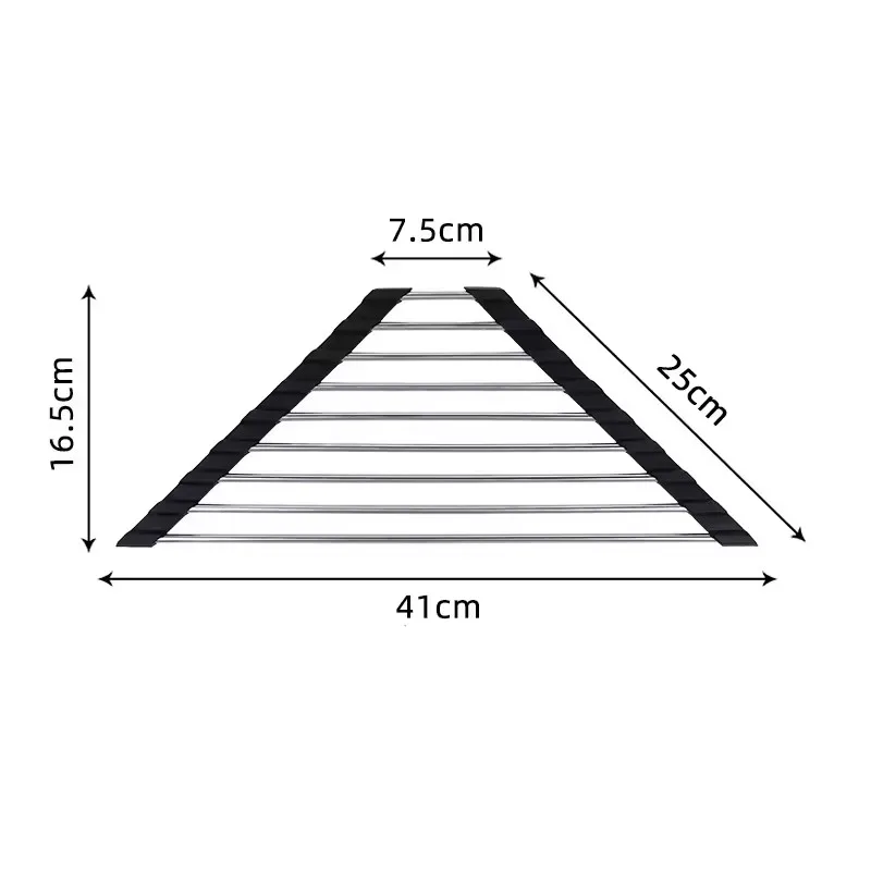 Hot Sale Foldable Stainless Steel Kitchen Counter Triangle Holder Sink Organization Over The Sink Dish Drying Drainer Rack