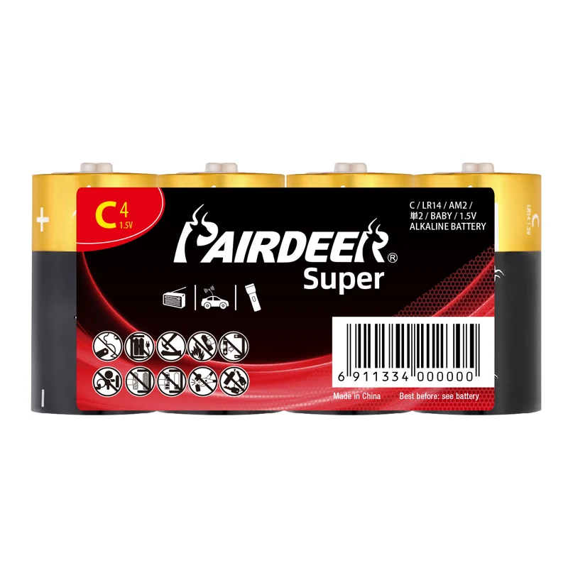 
PAIRDEER battery wholesale private label 1.5 v c lr14 alkaline 100 amp dry batteries 