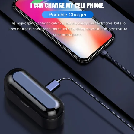 
F9 Wireless Earphone Bluetooth 5.0 TWS Mini In-ear Earbuds Sports Running Gaming Headset with LED Power Display 