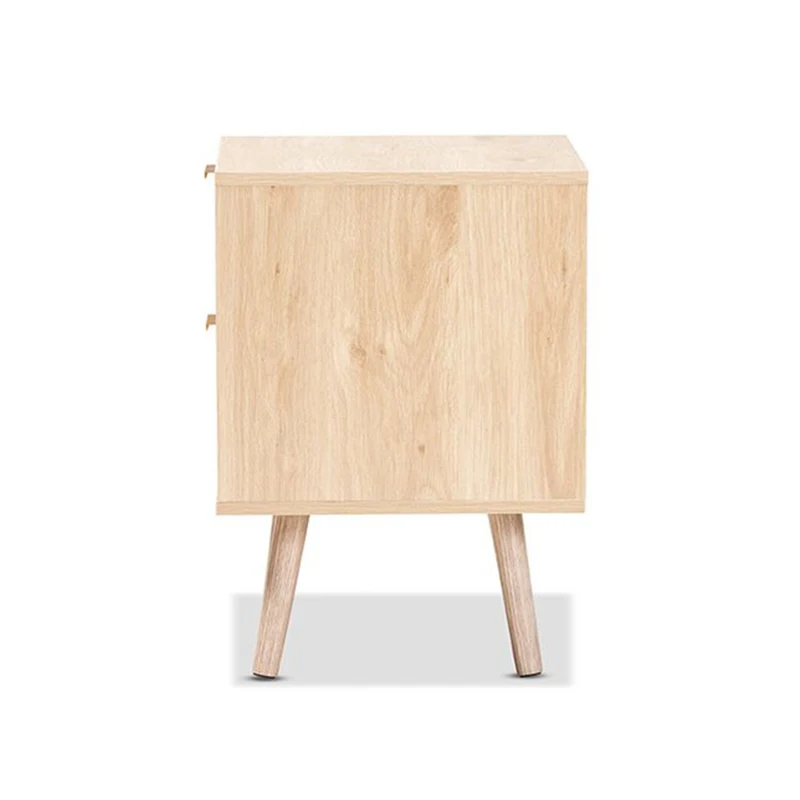 Производитель современной 2 ящиками тумбочке MDF деревянная спальная мебель из ротанга прикроватный столик