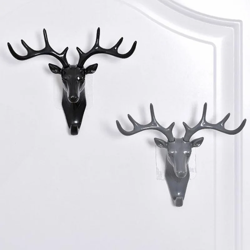 Creative Key Hook Small size resin animal head decorative wall art Reindeer Key Hook deer head wall decorative hook