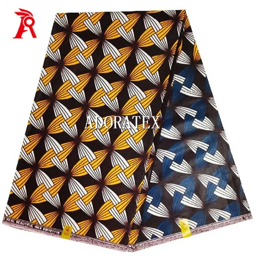 Горячая Распродажа, ткань из полиэстера с Африканским принтом, двухсторонняя восковая ткань с принтом