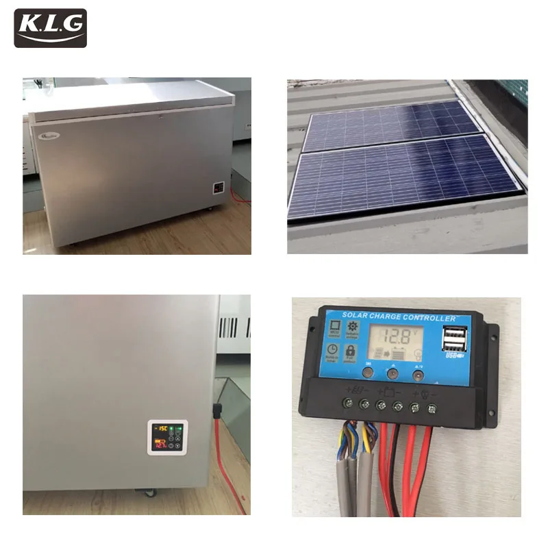 DC12v /24v Solar deep freezer top open door chest freezer commercial battery solar panel freezer