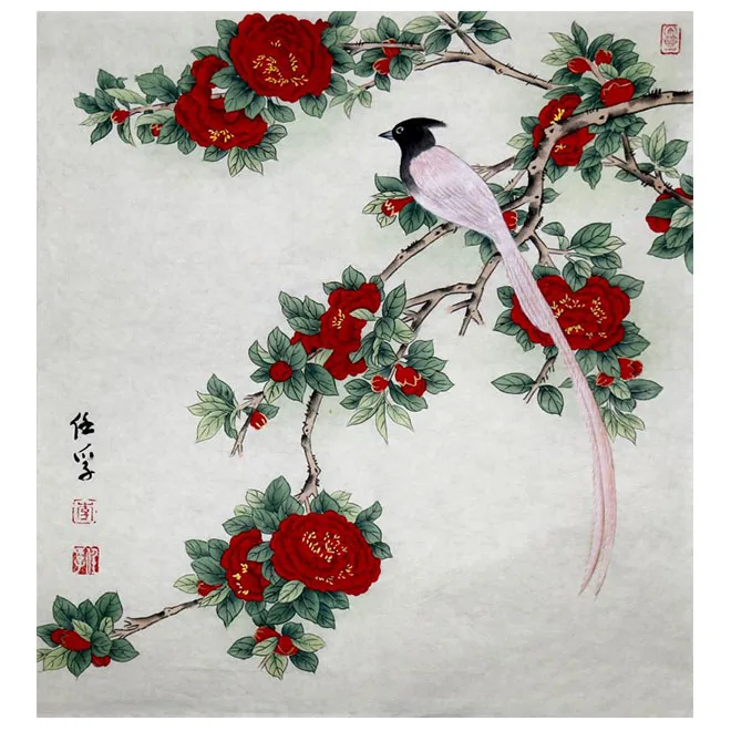 Wholesale Chinese handmade furniture decoration painting flower and fish painting