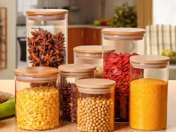 Eco-friendly High Quality Airtight Clear Bottle Cover Storage Bamboo Lids For Food Coffee Glass Spice Jar Bamboo Lid