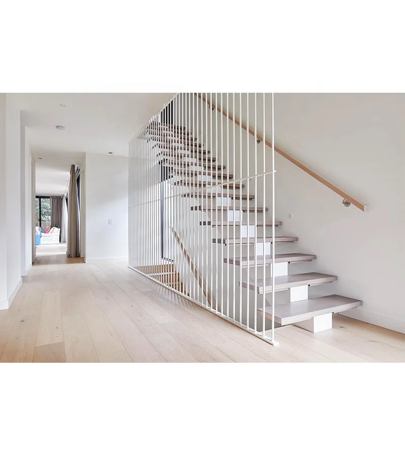 Central Beam Wooden Stair Fence Indoor Staircase Machines Style New Product Loft Staircase For Home Renovation