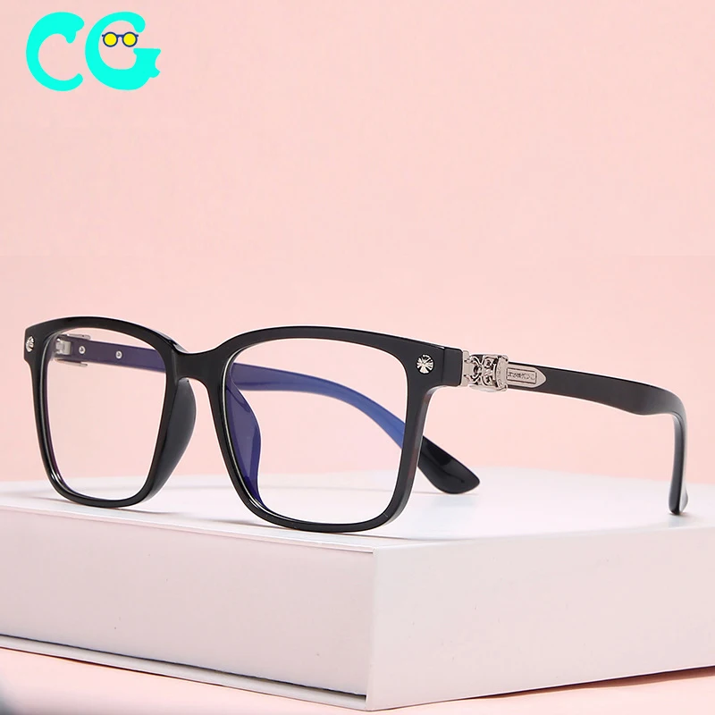 2020 diamond retro blue light proof flat mirror trendy street shooting men and women frame frames can be equipped with myopia