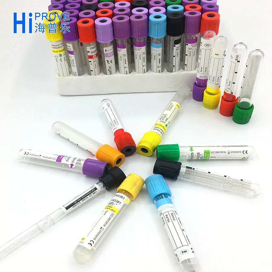 Disposable Glass or PET EDTA/Plain/Gel&clot/Heparin/ESR vacuum or Non-Vacuum blood collection test tube