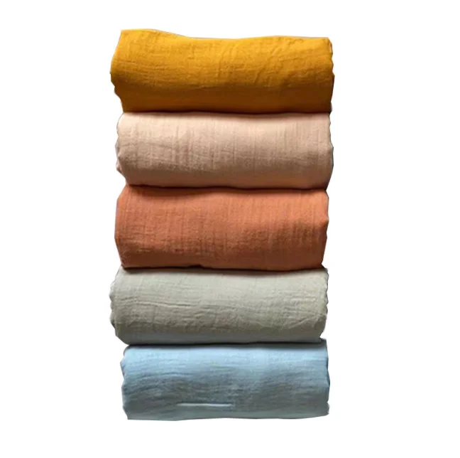 70% Bamboo 30% Cotton Soft Newborn Baby Infant Plain Solid Color Muslin Bamboo Cotton Swaddle Receiving blanket wraps