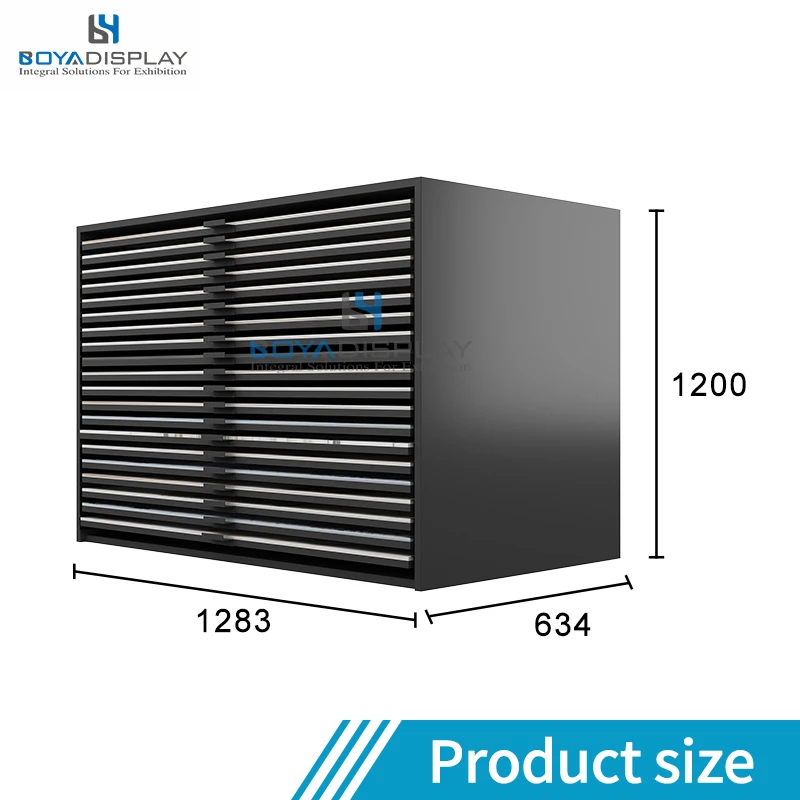 Boya Customized High-End Save Space Silent Pull-Out Sliding Ultra-Thin Ceramic Tile Sample Display Drawer Cabinet With Handle