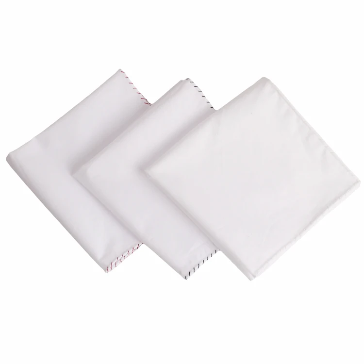 Custom 100% Cotton Handkerchief With Special Rolled Factory Manufacture Suit Accessories Cotton Pocket Square