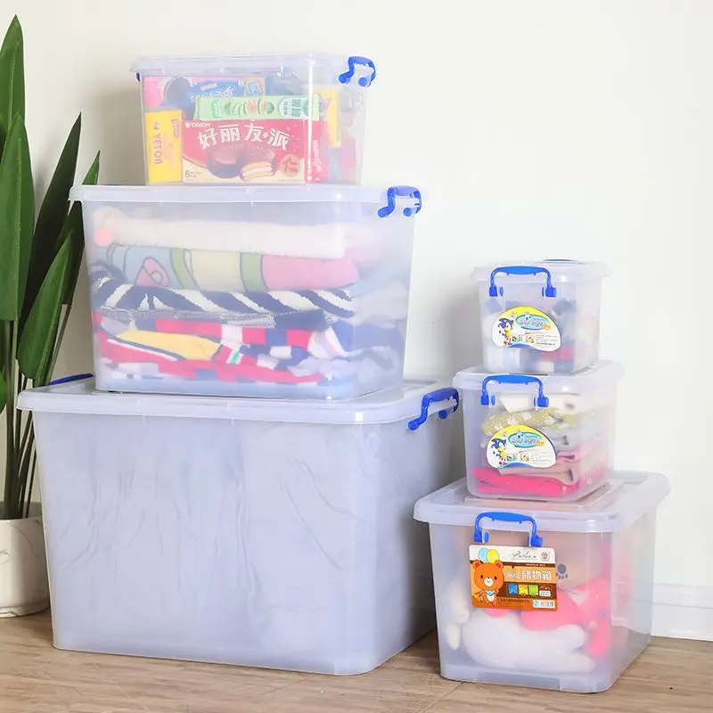 Wholesale Household Clear Organization Plastic Storage Box Bin with Wheels