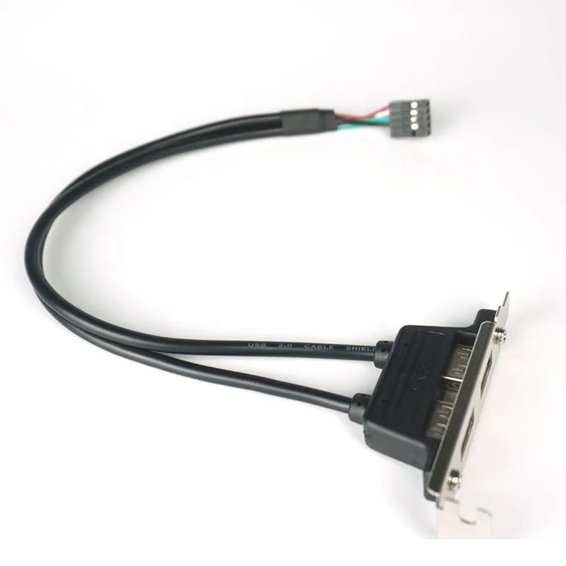 9pin to USB2.0 Baffle Cable Motherboard USB Extension Cable 2-Port Mini Case Small Case USB Dual-Port Baffle Cable