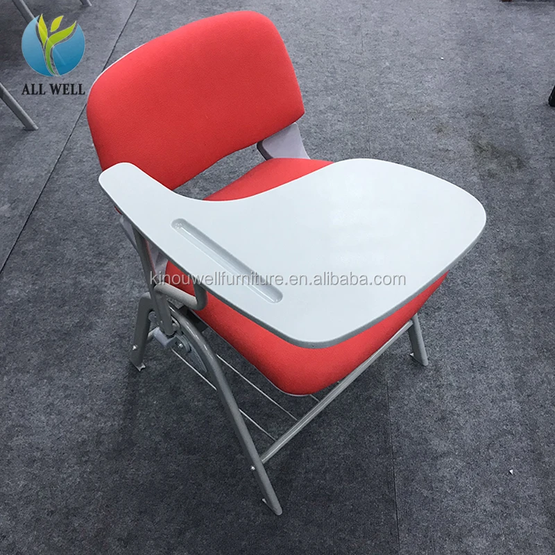 school student folding training study chair with writing pad tablet board