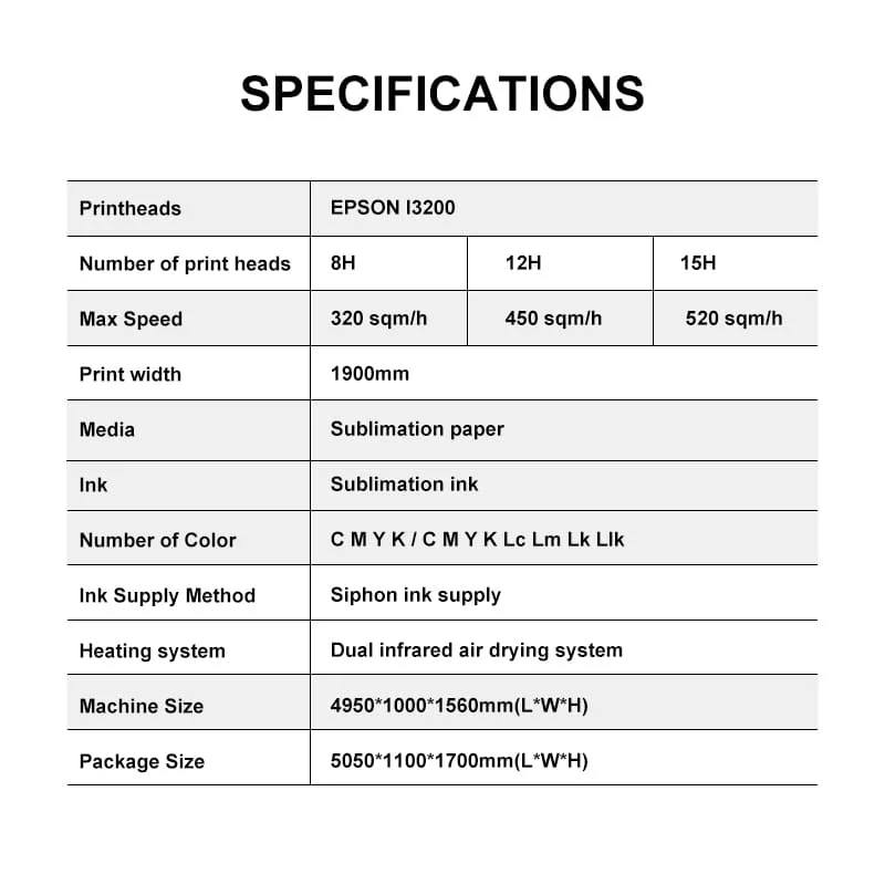2024 large format sublimation printer 1.8m textile printing machine dye sublimation printer