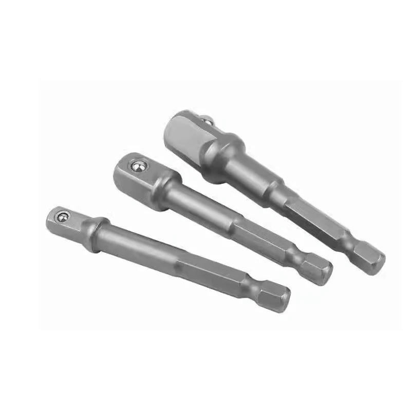 Socket Connecting Rod With Hexagonal Handle To Square Head Small Size 1/4 3/8 1/2 Wind Batch Electric Sleeve Connecting Rod
