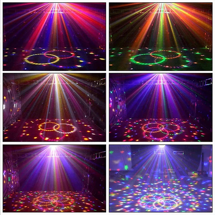 LED 6 Colors MP3 Music Crystal Magical Ball Stage Effect Light with USB Disk Remote Control Party DJ Light