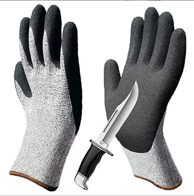 Hppe Level 5 Anti Cut Gloves Durable Safety Work Nitrile Foam Gloves