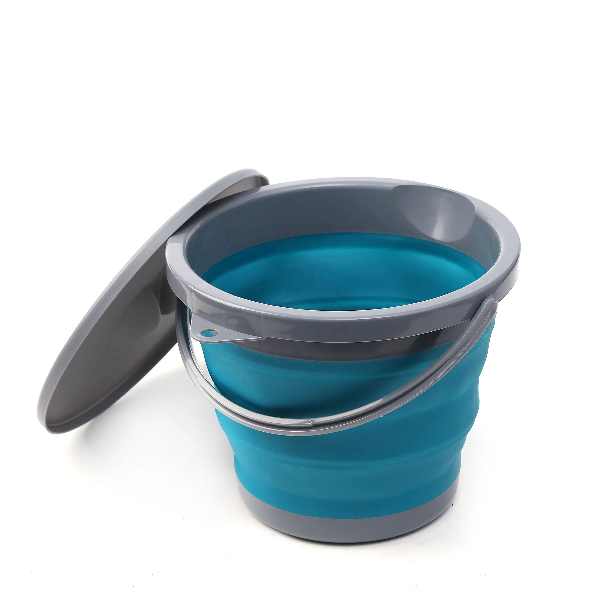 5L Portable Retractable Outdoor Water Storage Plastic Bucket  Collapsible bucket with lid Silicone Bucket
