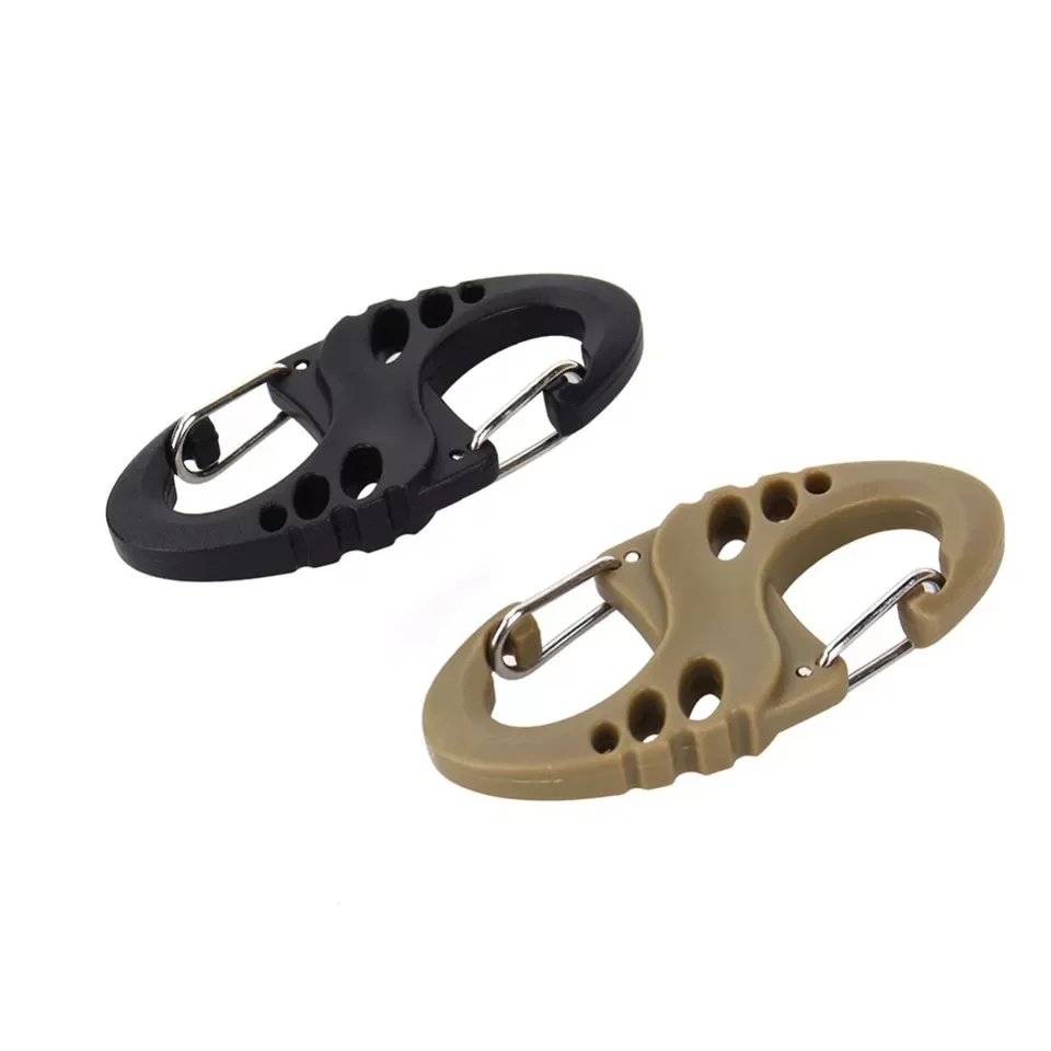 S Type Backpack Clasps Climbing Carabiners EDC Keychain Camping Bottle Hooks Paracord Tactical Survival Gear Buckles