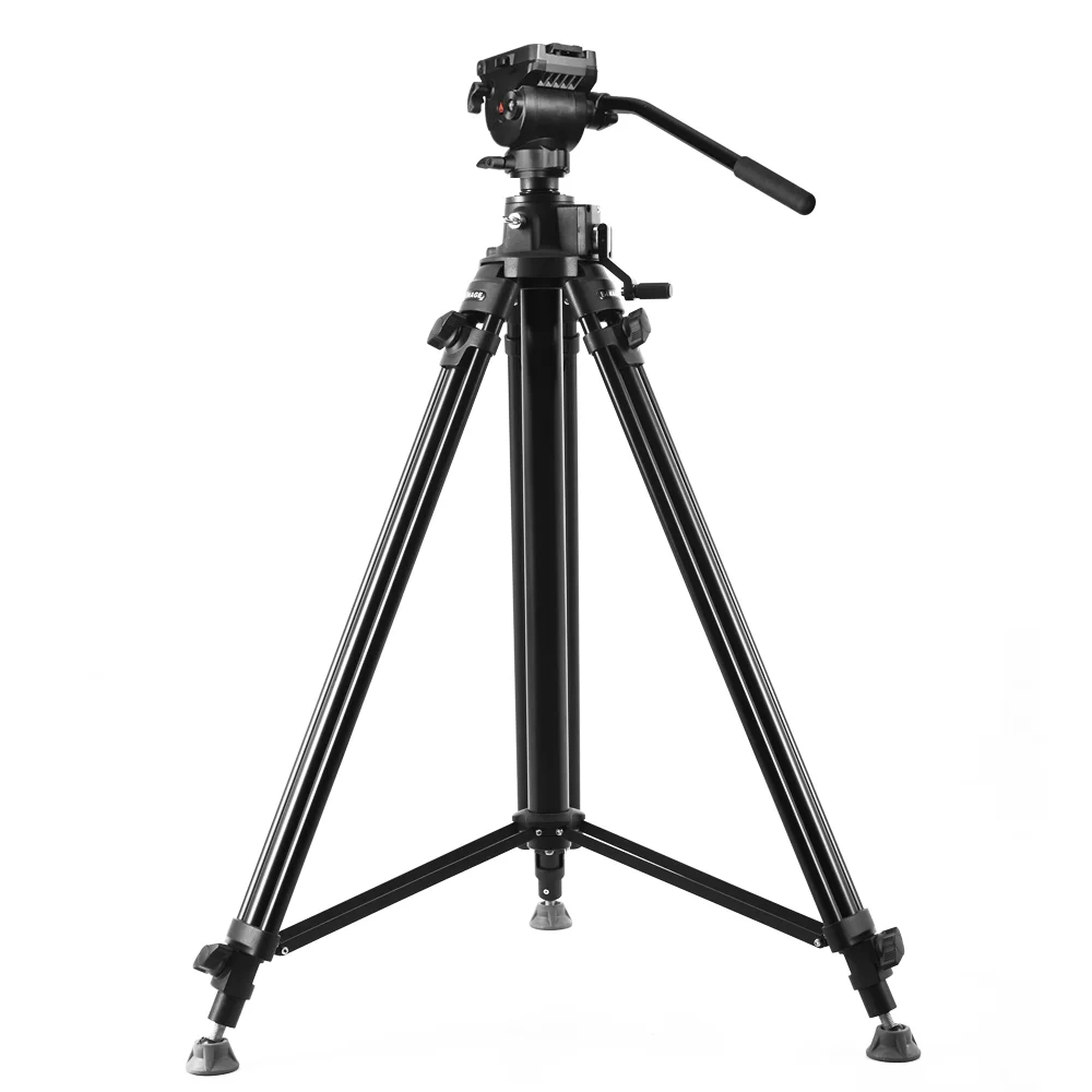 E-IMAGE EG04FA3 universal smooth panning elevated higher aluminum camera tripod with flat base head for video camera and DSLR