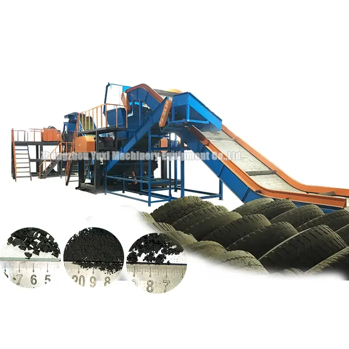 Old Waste Car Tires Recycling Production Lines Tire Recycling Machine For Rubber Powder