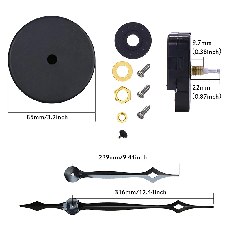 3D Sticker Wall Clock Diy Clock Kits Accessories High Torque Watch Movement Long Large Clock Hands Mechanisms for Home Decor
