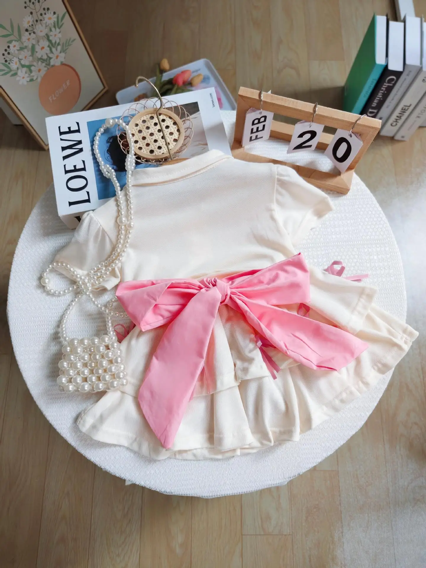 New arrival toddler girls boutique short sleeve letter embroidery poloshirt + bows skirt clothing set for kids