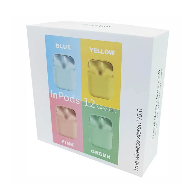 
real stereo colorful i12 tws wireless earbuds earphone earpod for apple headphone for iphone airpot 