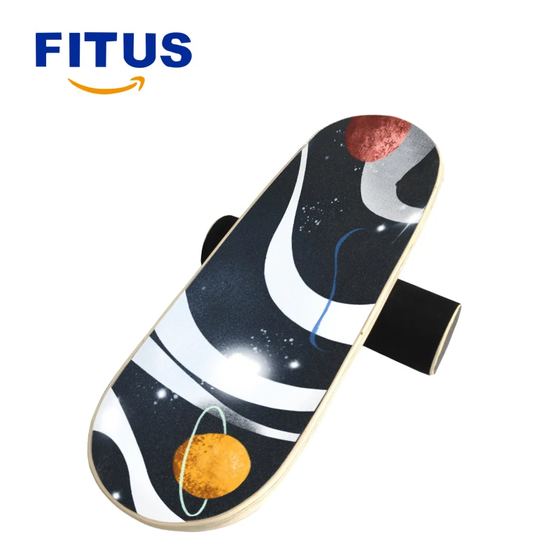 FITUS High Quality  Full Printing Balance Board With Cork Roller