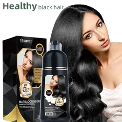private label LUCKYLILY hot sale  fast black darkening hair dye shampoo