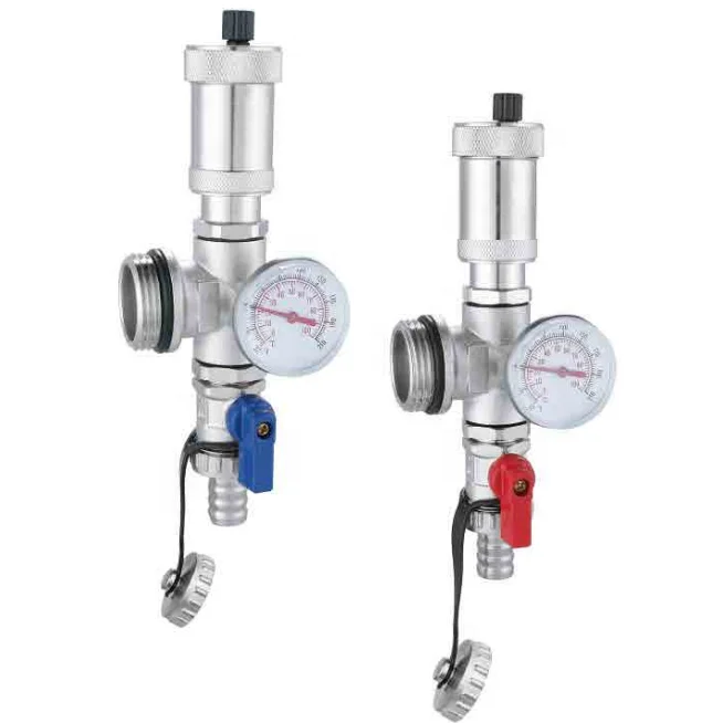 Underfloor heating system pressure relief valve  floor heating manifold copper drain air vent valve