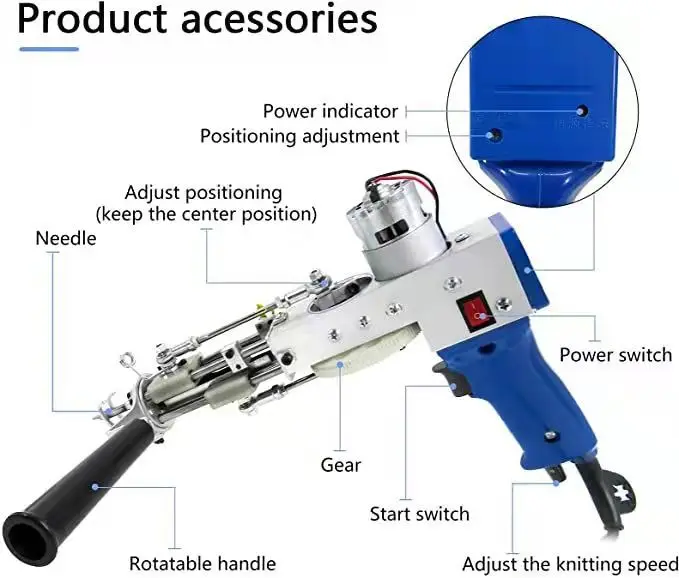 New Electric Handmade Tufted Carpet Weaving Machine with Pile Tufting Gun Core Components Engine Two in one