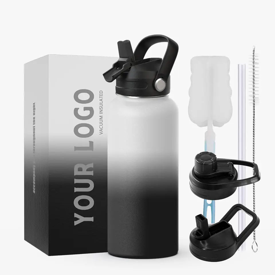 Ready to Ship 18oz 32oz 40oz 64oz Double Wall Vacuum Flask Insulated Stainless Steel Water Bottle with Customer Logogo